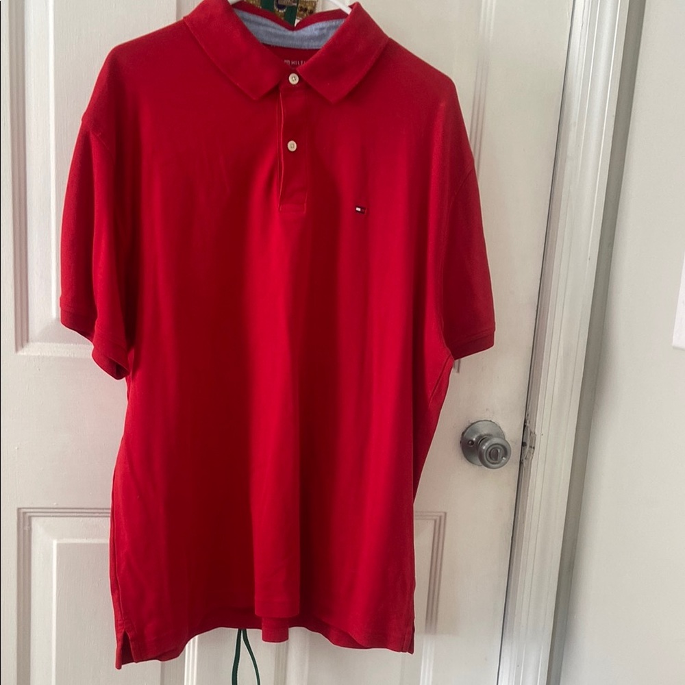 Tommy Hilfiger Red Polo with Iconic Chest Flag